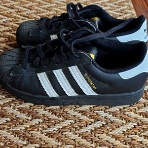 Adidas Kids Superstar Black Shoes